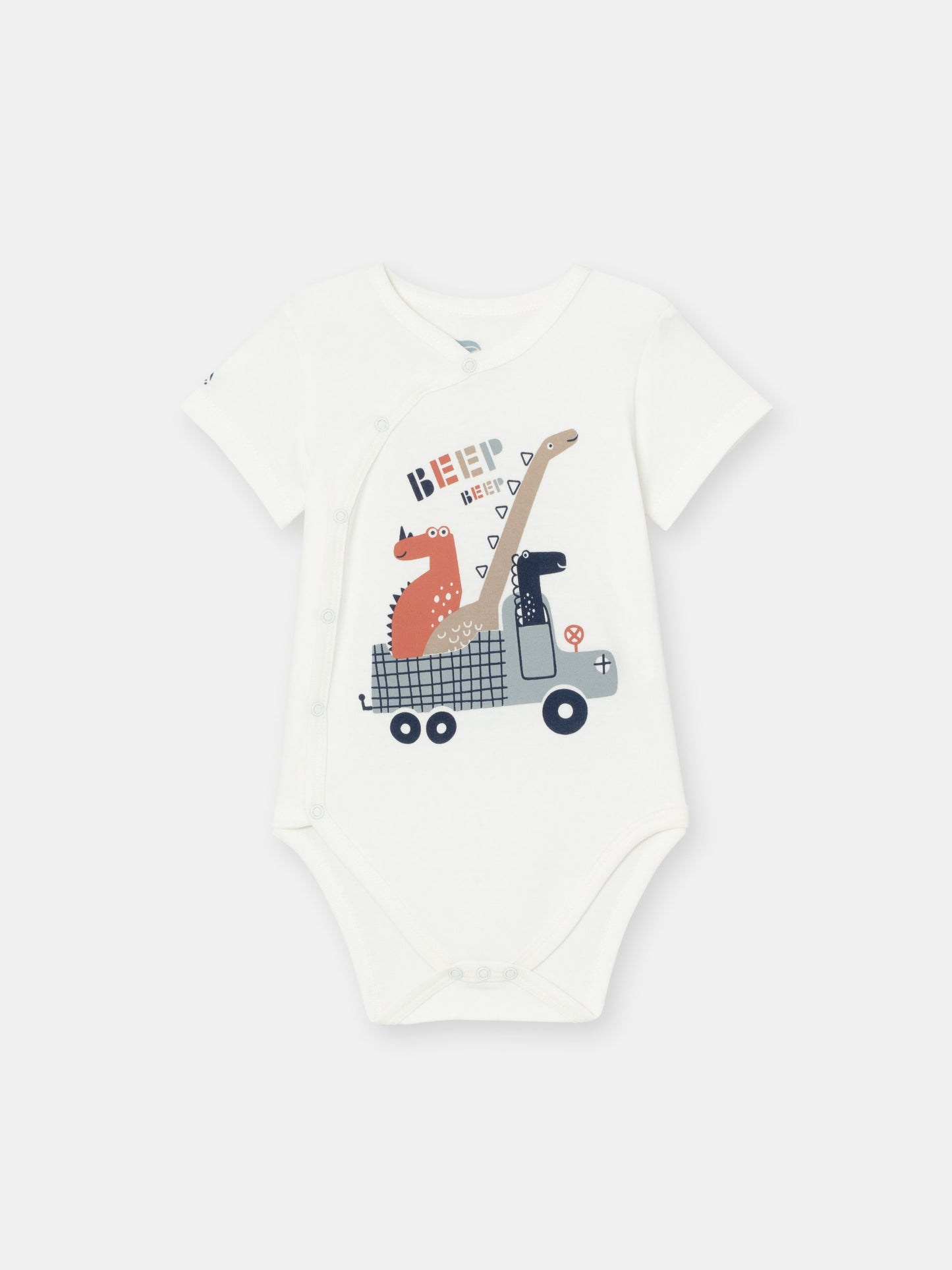 Short Sleeve Dino Adventure Bodysuit - Ecru