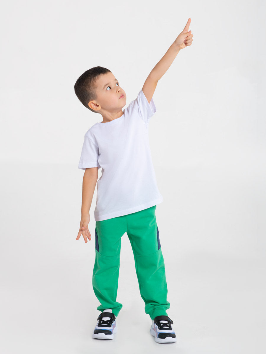 Boys Green French Terry Pants
