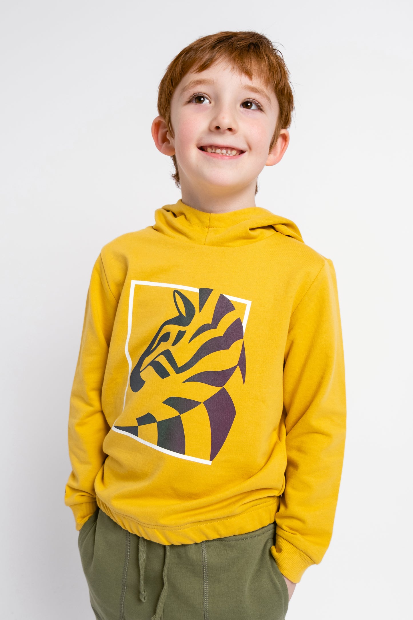 Hoodie Sweatshirt with (Zebra) Reflective Graphic - Yellow