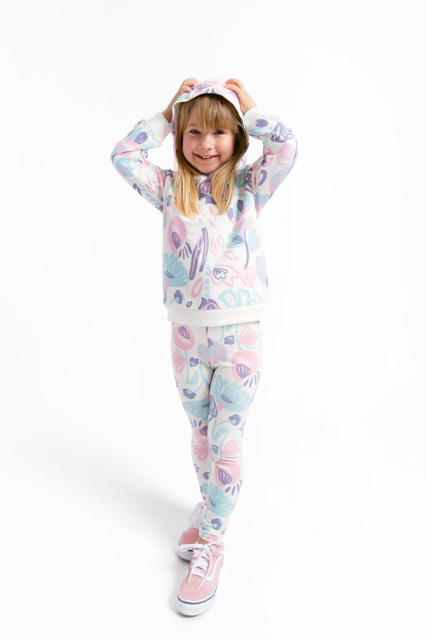 Cherubino "All-Day Comfort" Enchanting Watercolor Floral Hoodie for Girls