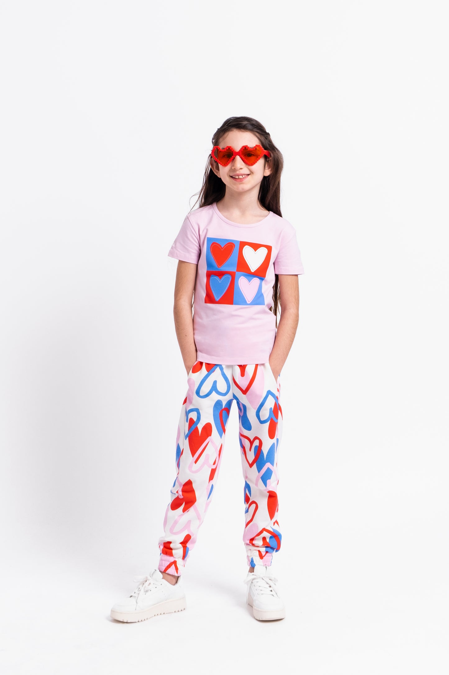 Patterned Jogger Sweatpants (in Heart Graffiti) - Multicolor