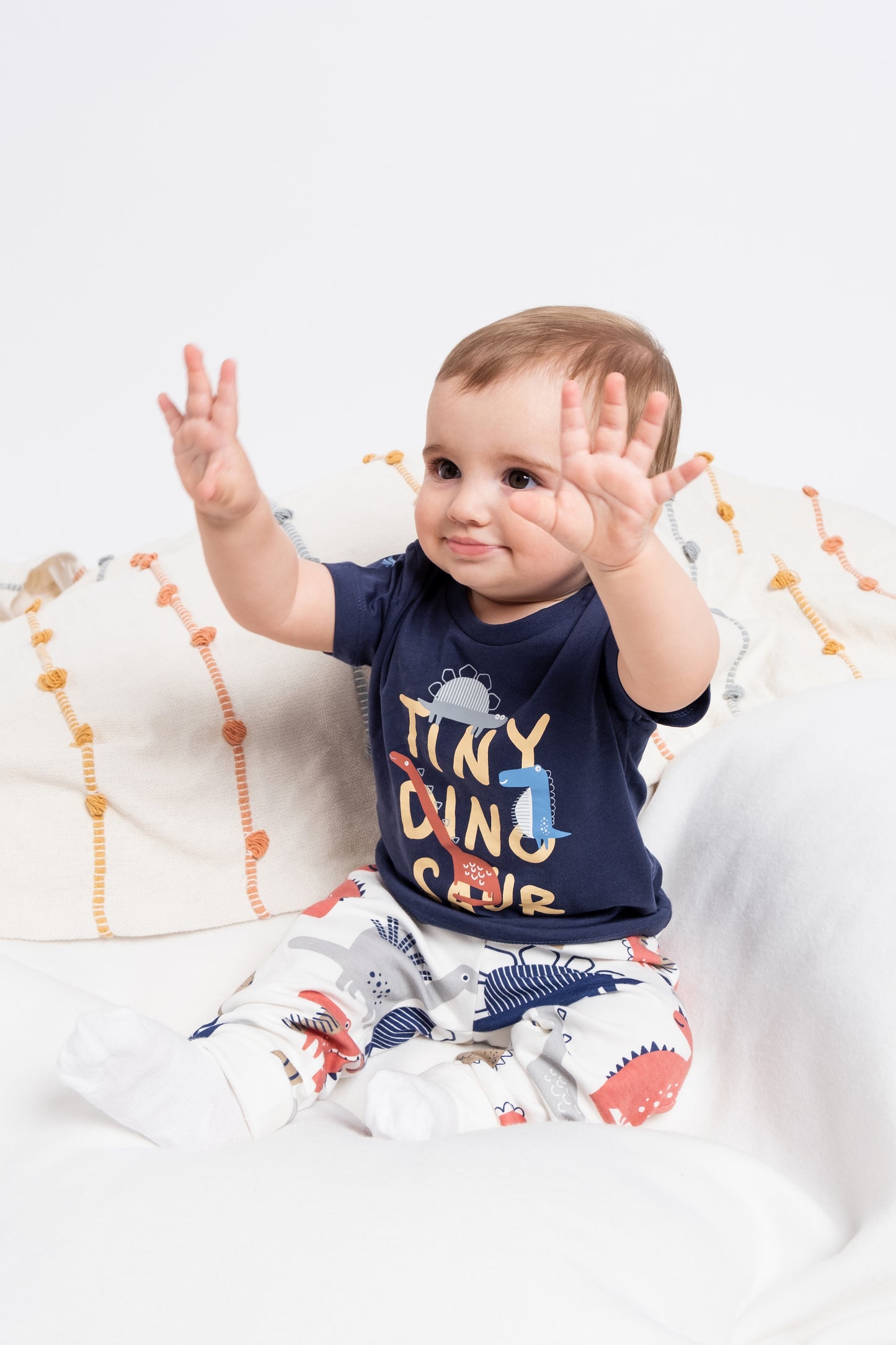 Short Sleeve T-Shirt with (Tiny Dino) Graphic - Dark Blue