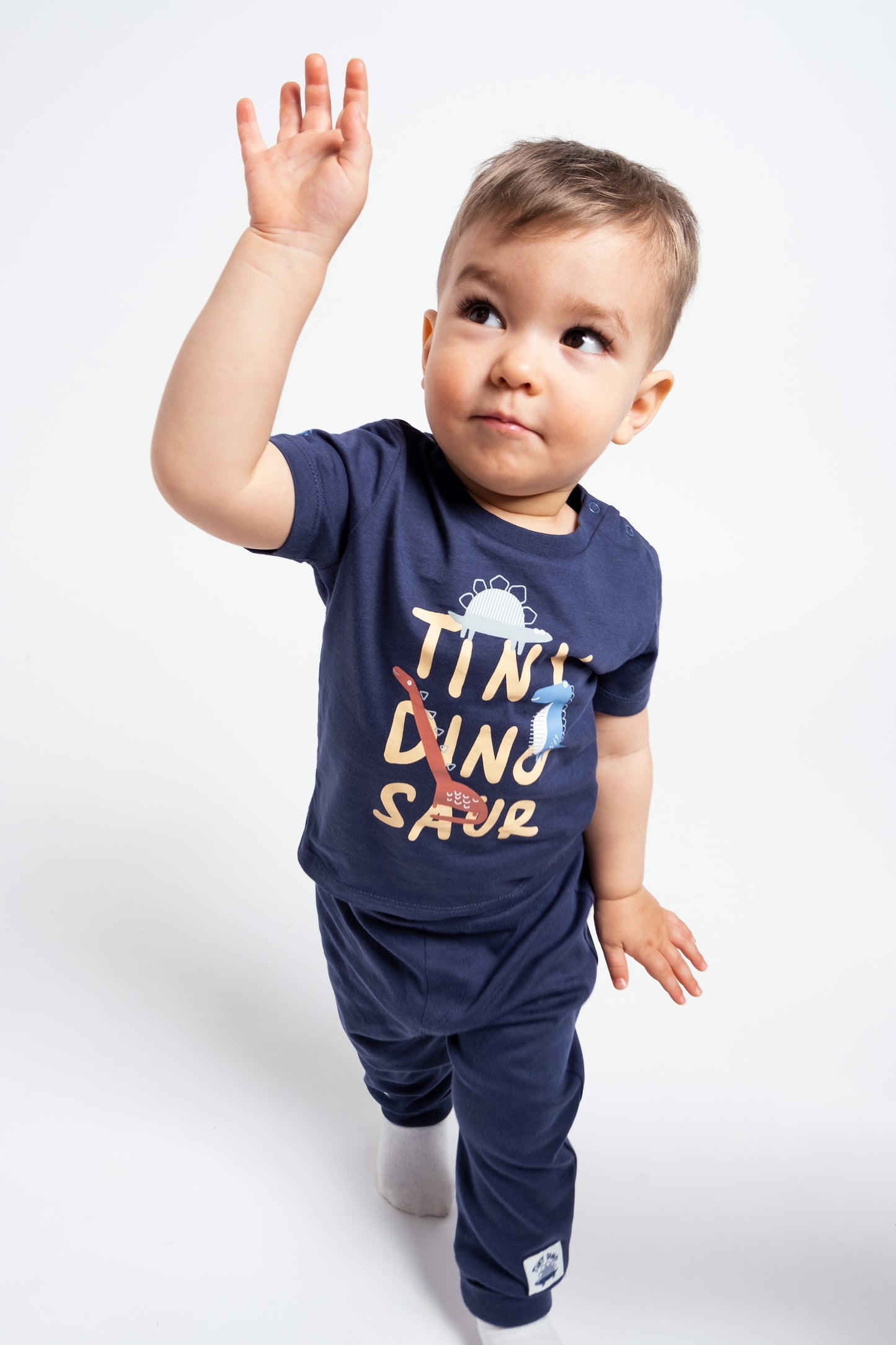 Short Sleeve T-Shirt with (Tiny Dino) Graphic - Dark Blue