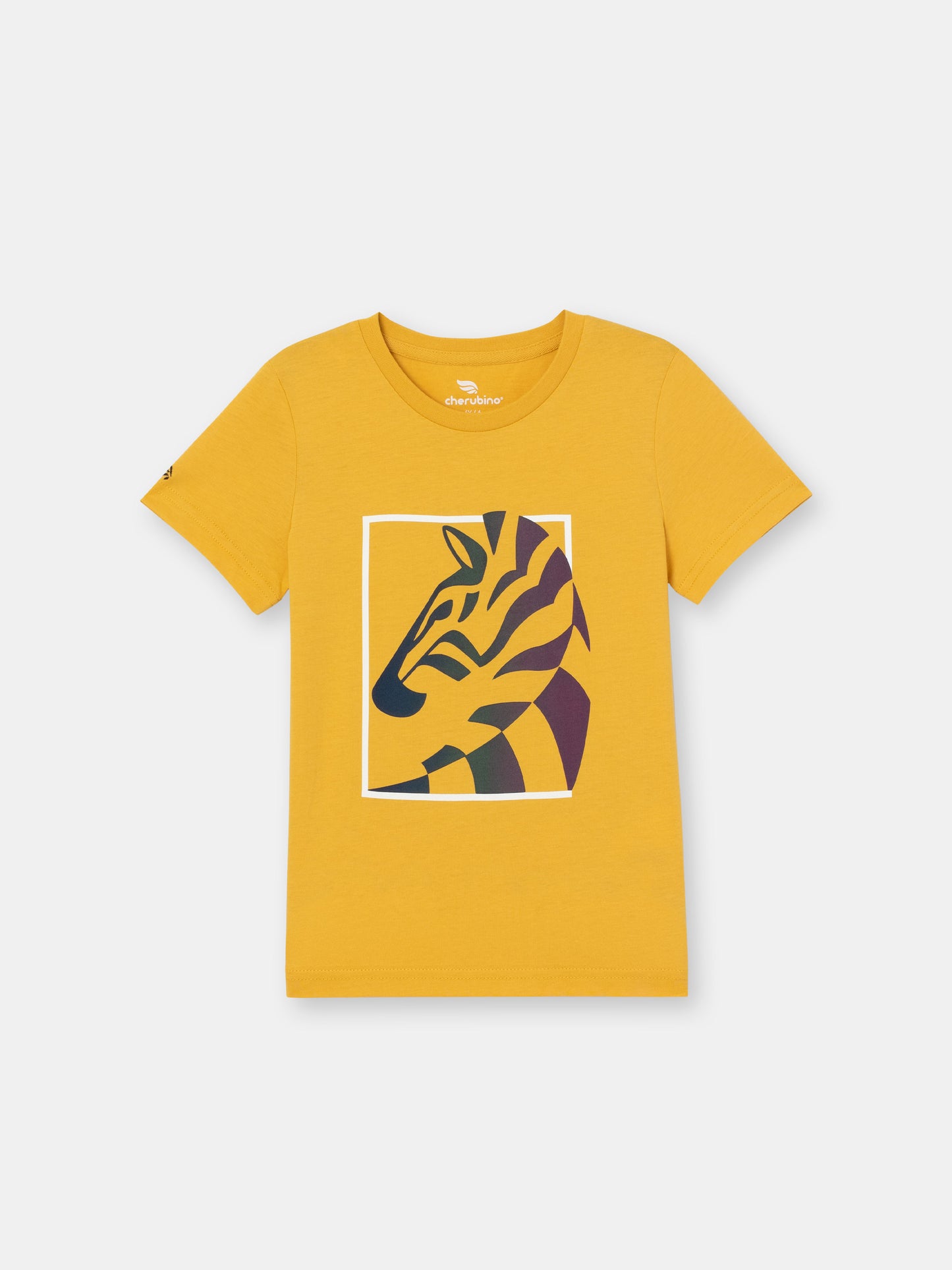 Short Sleeve T-Shirt with (Zebra) Reflective Graphic - Yellow