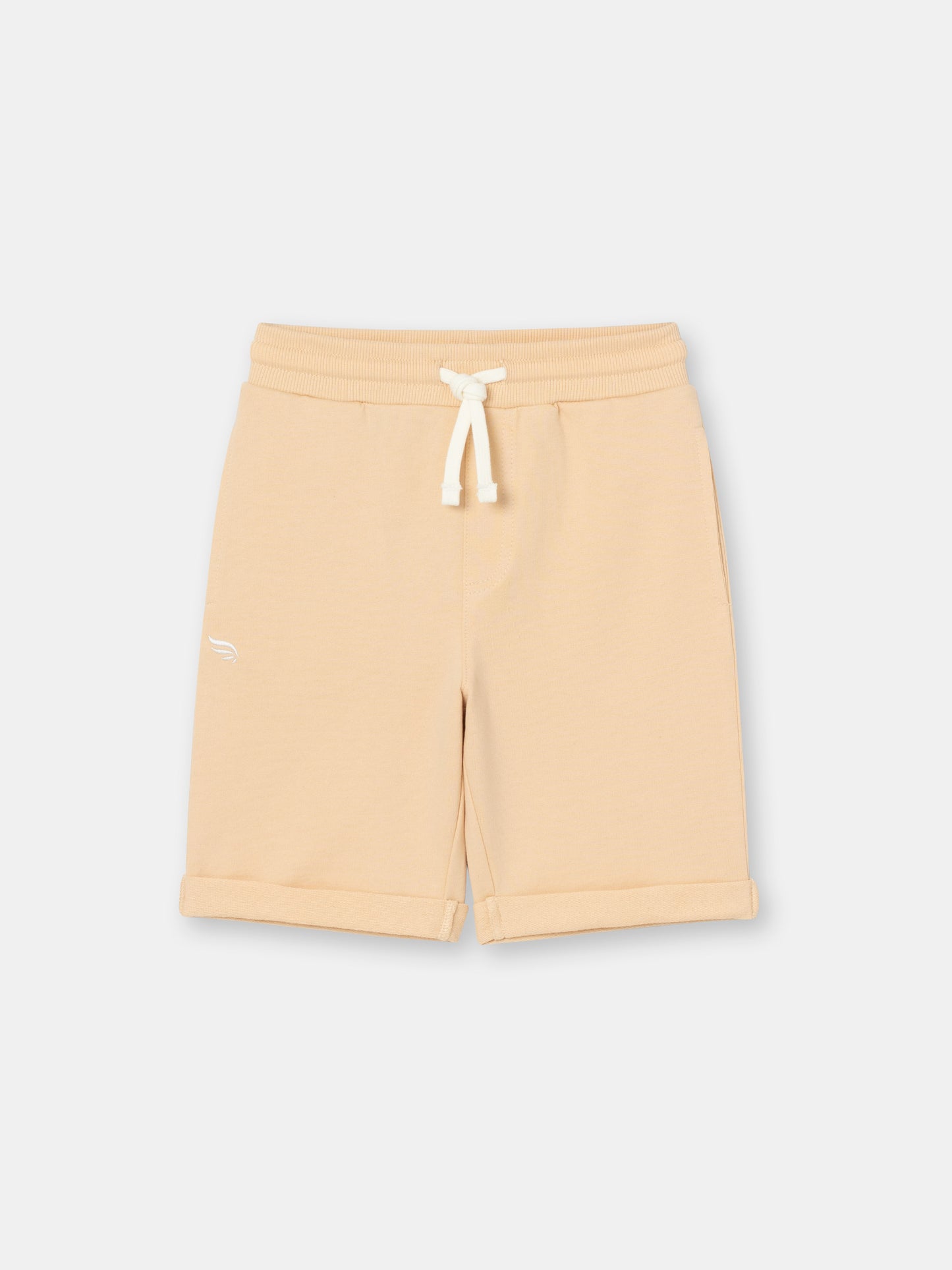 Solid Pocket Shorts with Drawstring Waistband - Brown