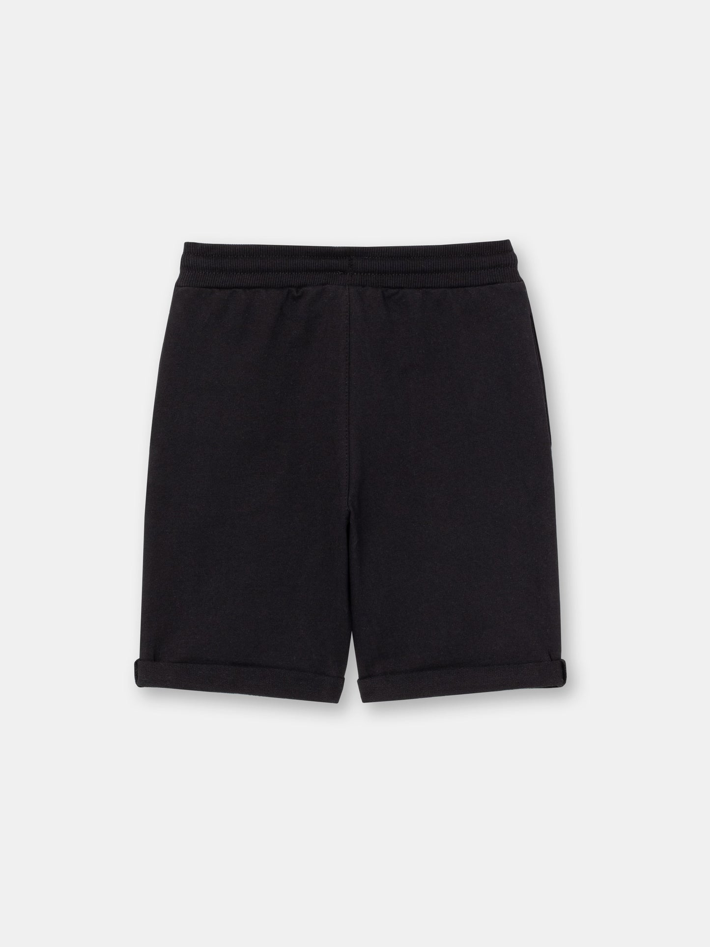 Solid Pocket Shorts with Drawstring Waistband - Black