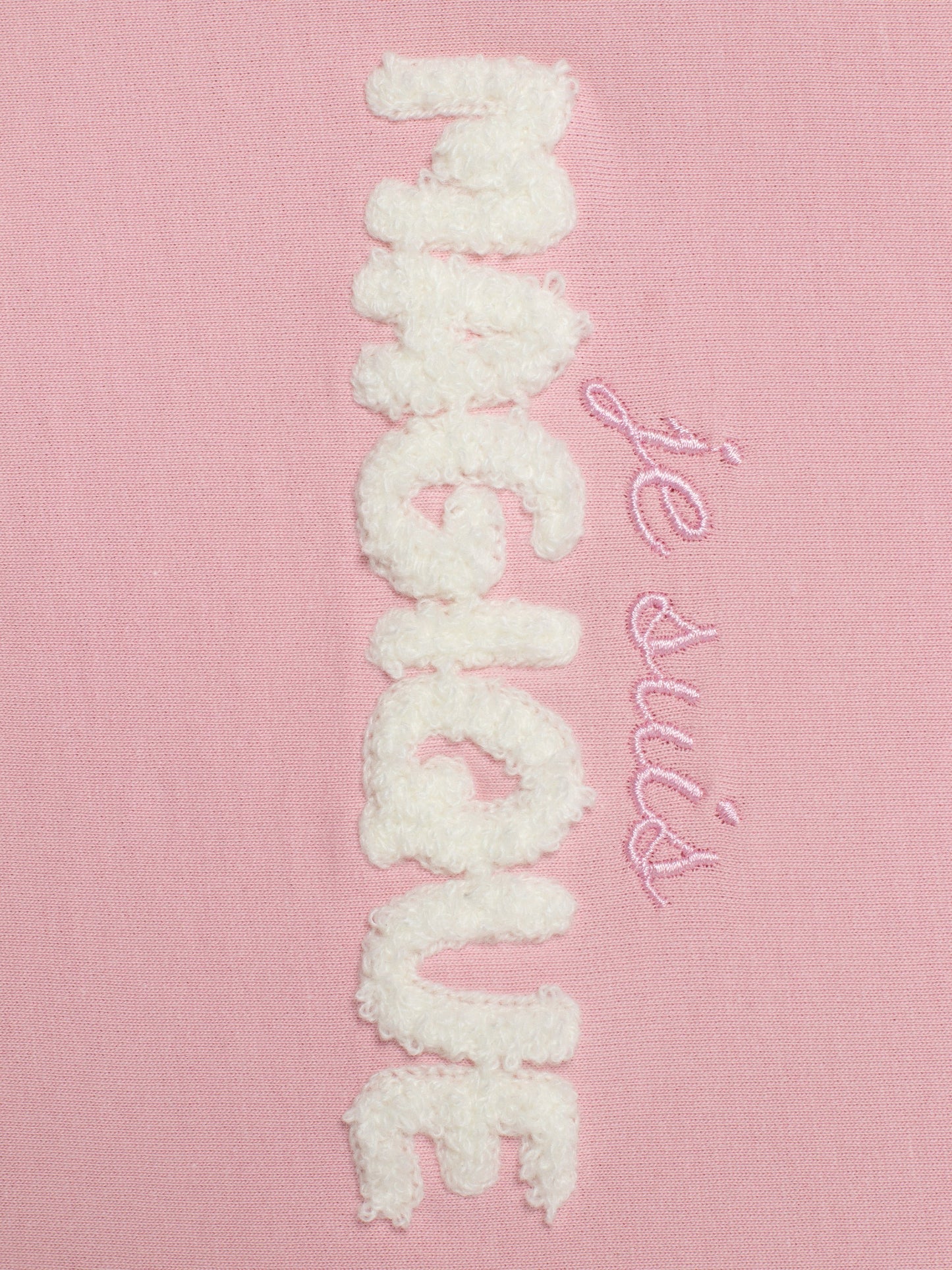 Solid Sweatshirt with (Magique) Chenille emboidery - Pink