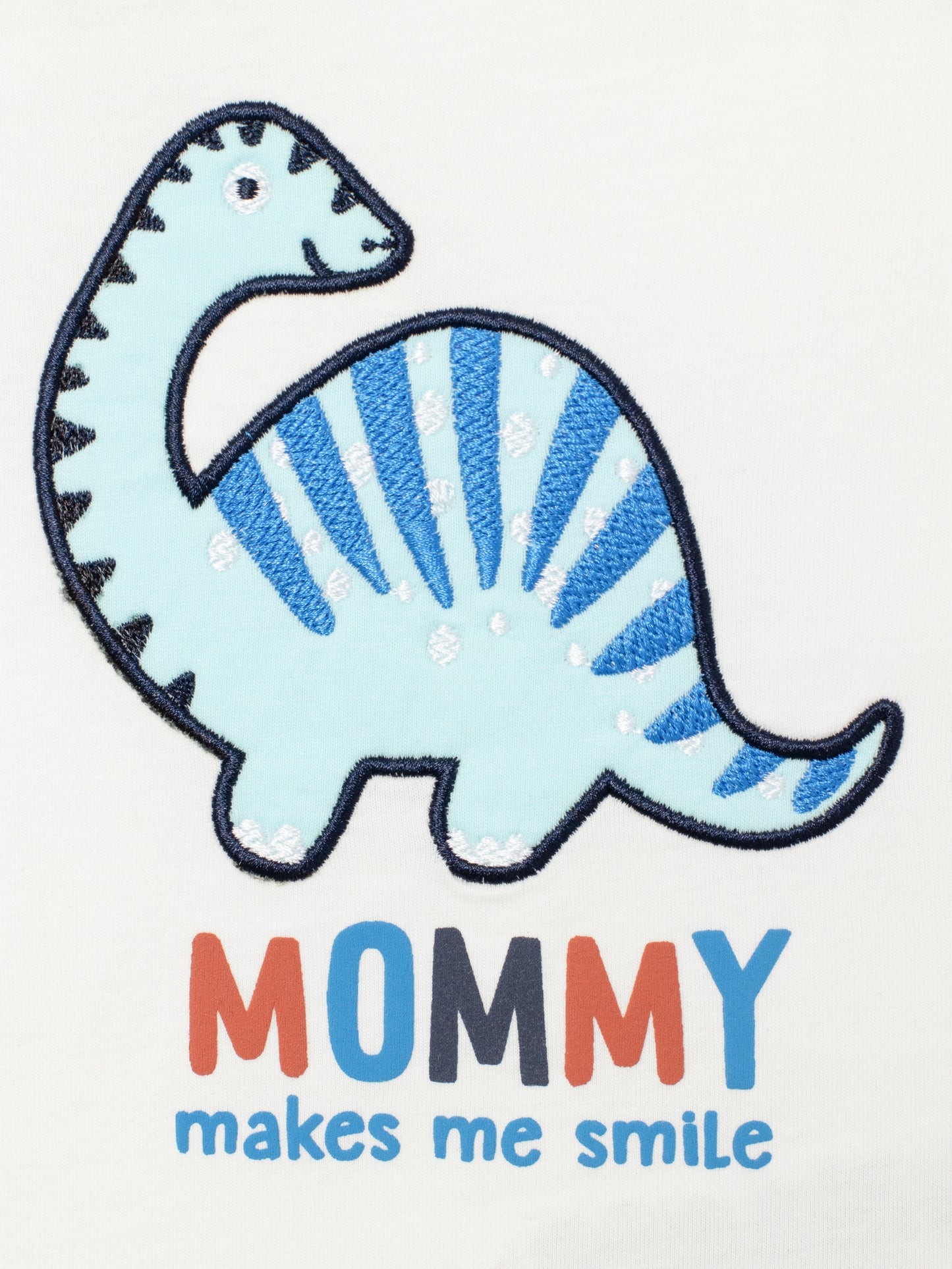 Mommy's Little Dino Short Sleeve T-Shirt for Babies - Ecru