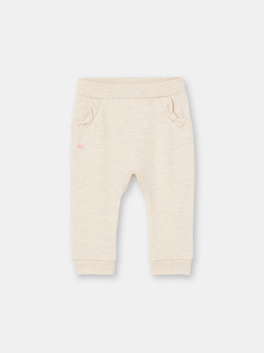 Ruffle Pocket Ribbed Cuff Joggers (in Solid) - Ecru