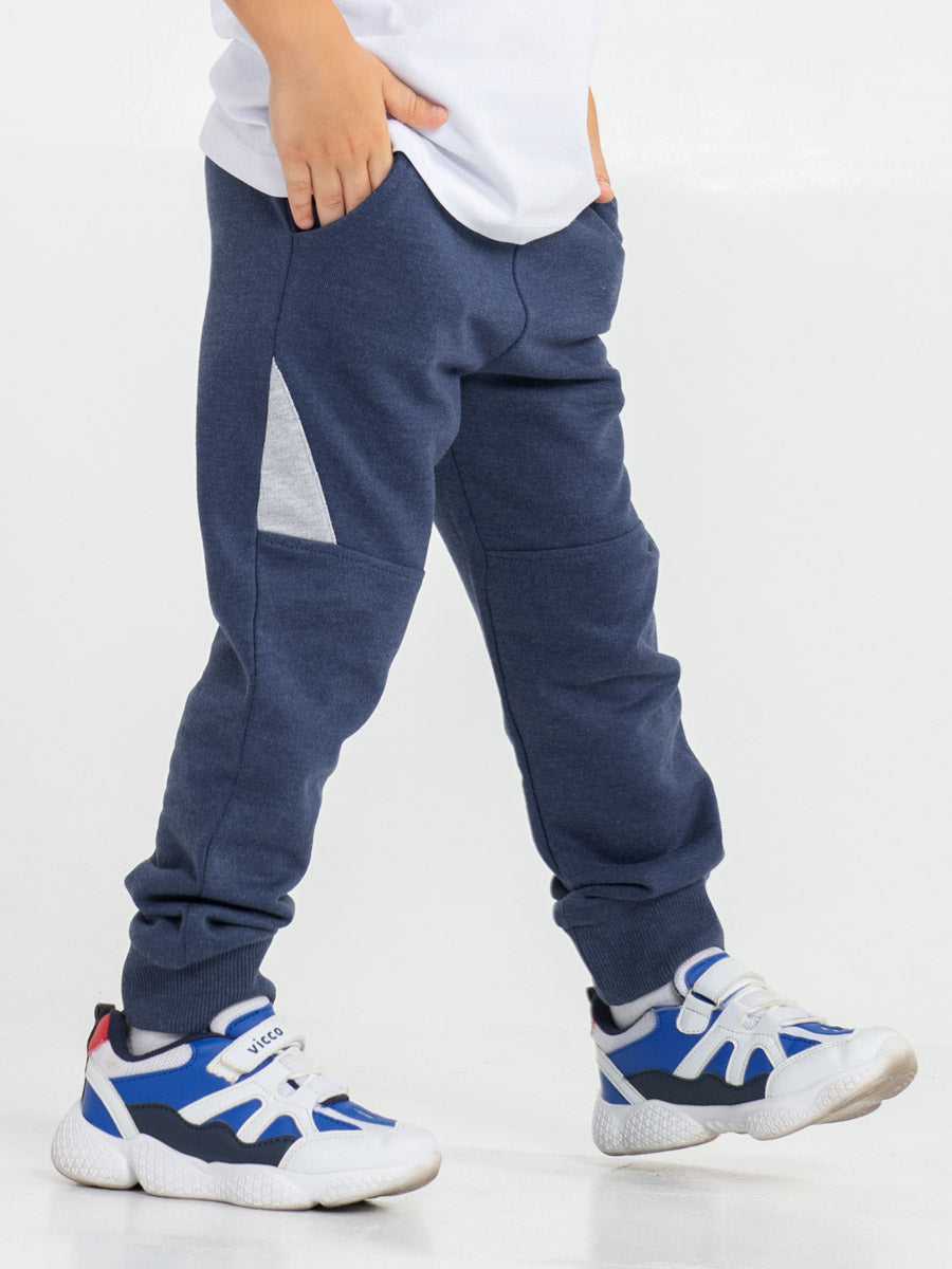 CWKB 70104-15-287 - Cherubino boys dark blue french terry pants - model1