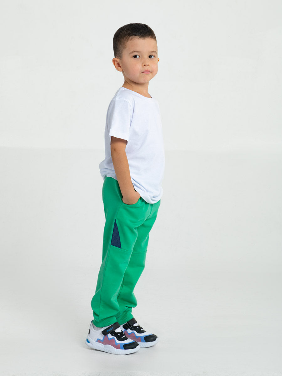 CWKB 70104-37-287 - Cherubino boys green french terry pants - model2