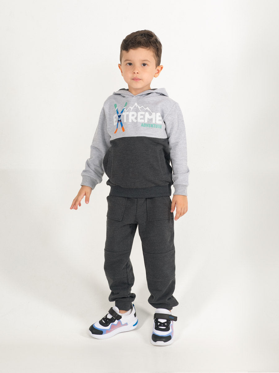 CWKB 70105-12-287 - Cherubino boys grey french terry pants with pockets - model2
