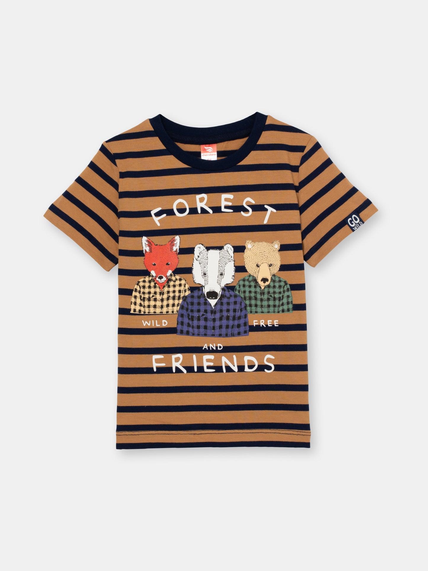 Boys Brown T-shirt with Forest Friends Print