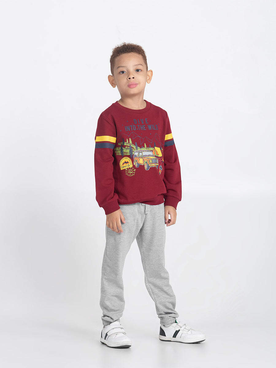 Boys Grey Pants with Adventure Explorer Logo
