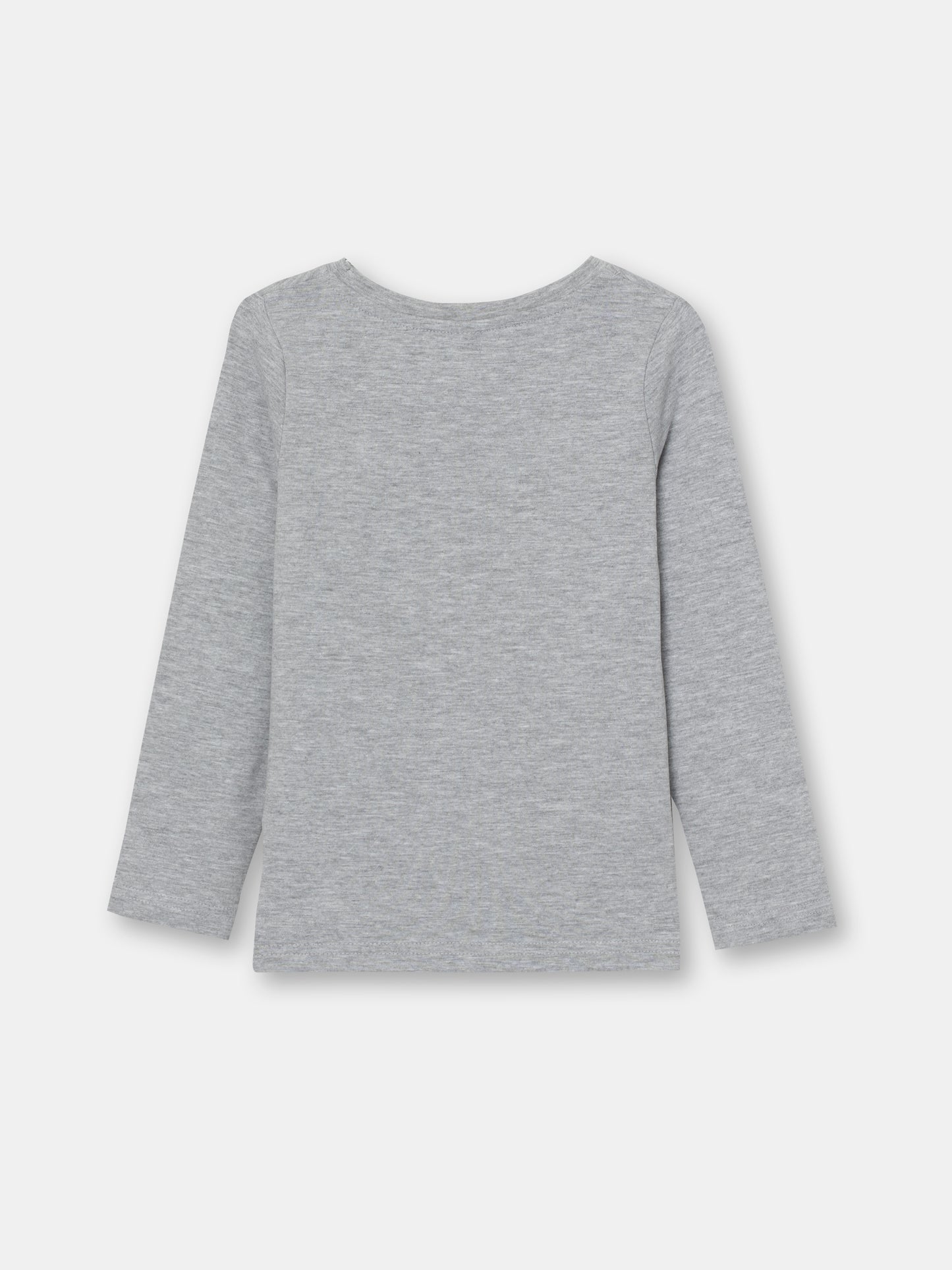 CWKG 62807-11-282 - Cherubino girls light grey melange long sleeve t-shirt with little friends print - back