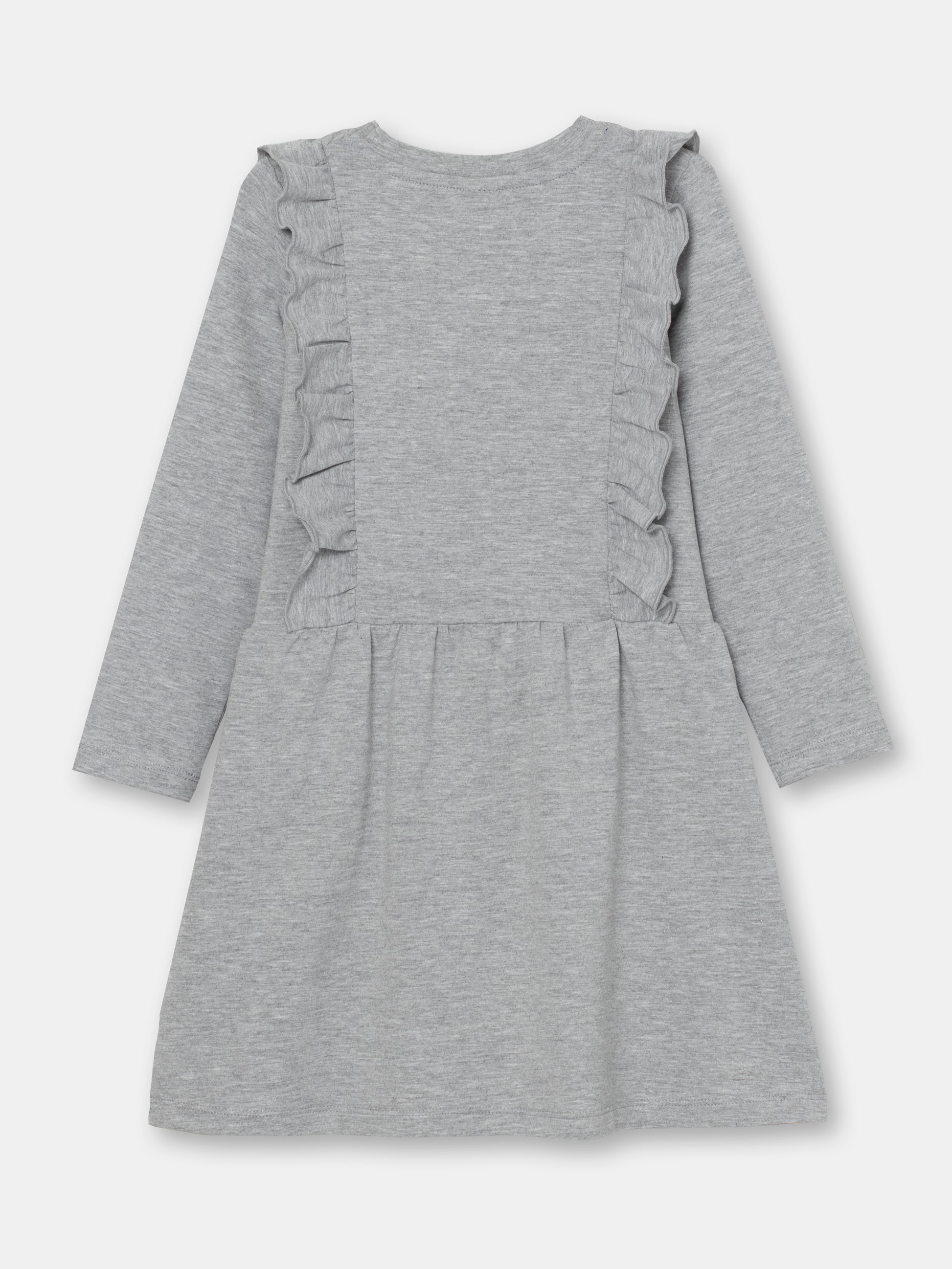 CWKG 62813-11-282 - Cherubino girls light grey melange dress with flower print - back