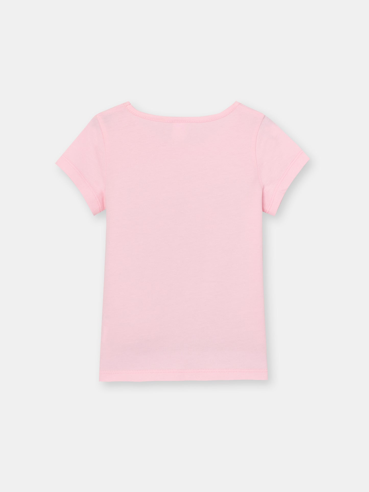 CWKG 62880-27-290 - Cherubino girls powder pink t-shirt with lace rabbit printCWKG 62880-27-290 - Cherubino girls powder pink t-shirt with lace rabbit print - back