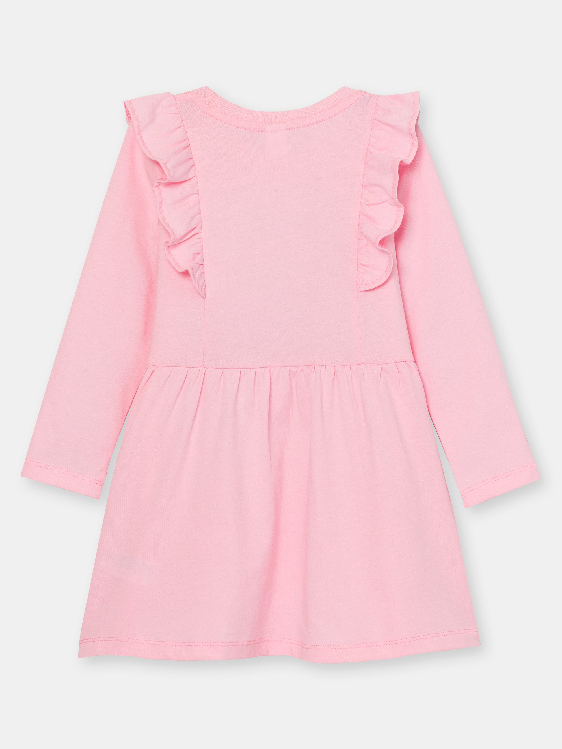 CWKG 62887-27-290 - Cherubino girls powder pink dress with rule the world print - back