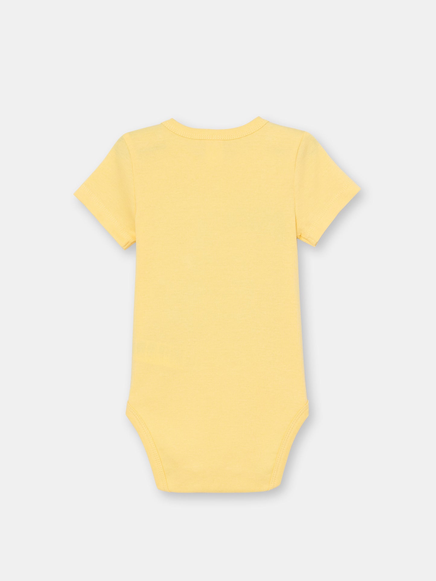 CWNB 40026-30-289 - Cherubino newborn baby boys yellow bodysuit with sea friends print - back