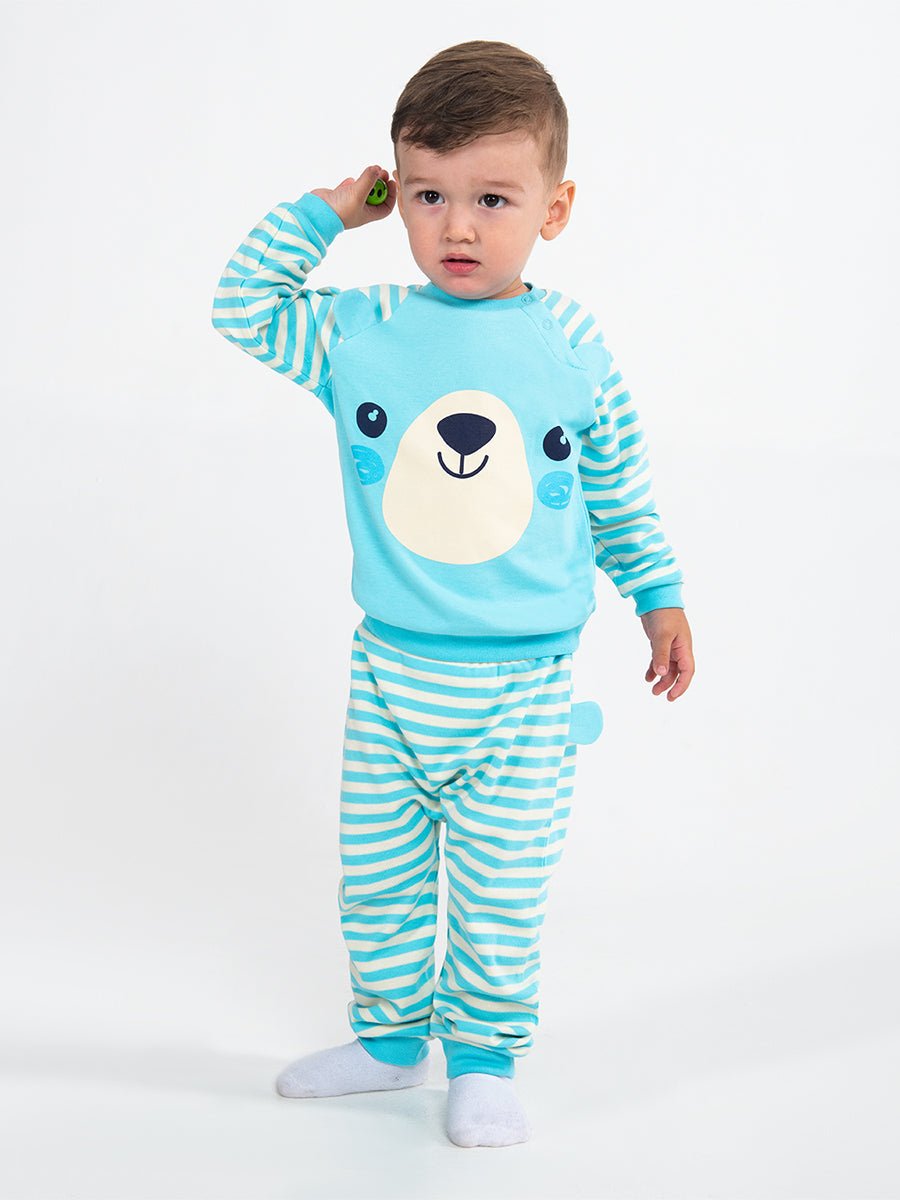 CWNB 62832-43-285 - Cherubino baby boys atlantis sweatshirt with bear face print - model2