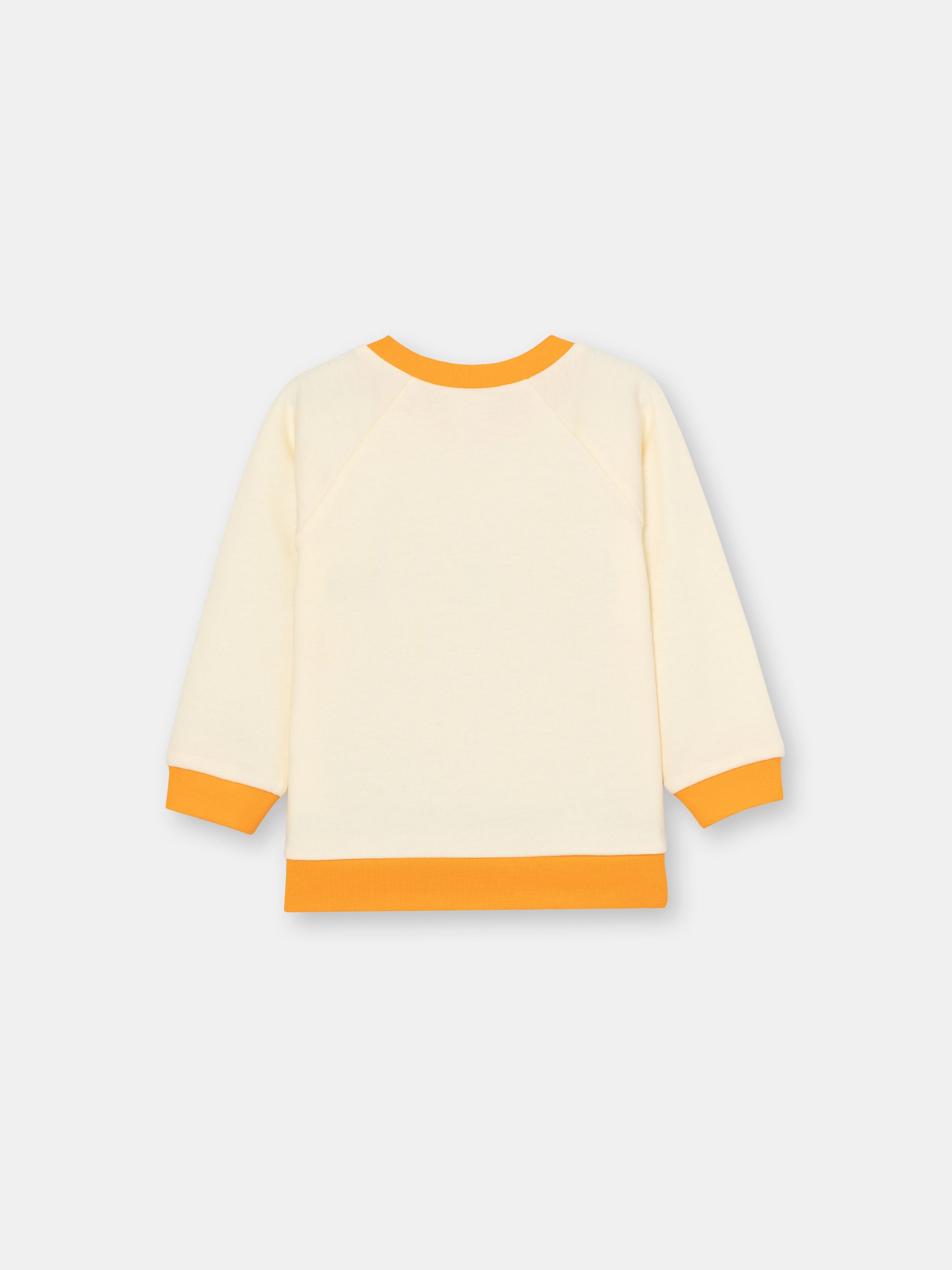 CWNB 62832-21-285 - Cherubino baby boys ecru sweatshirt with bear face print - back