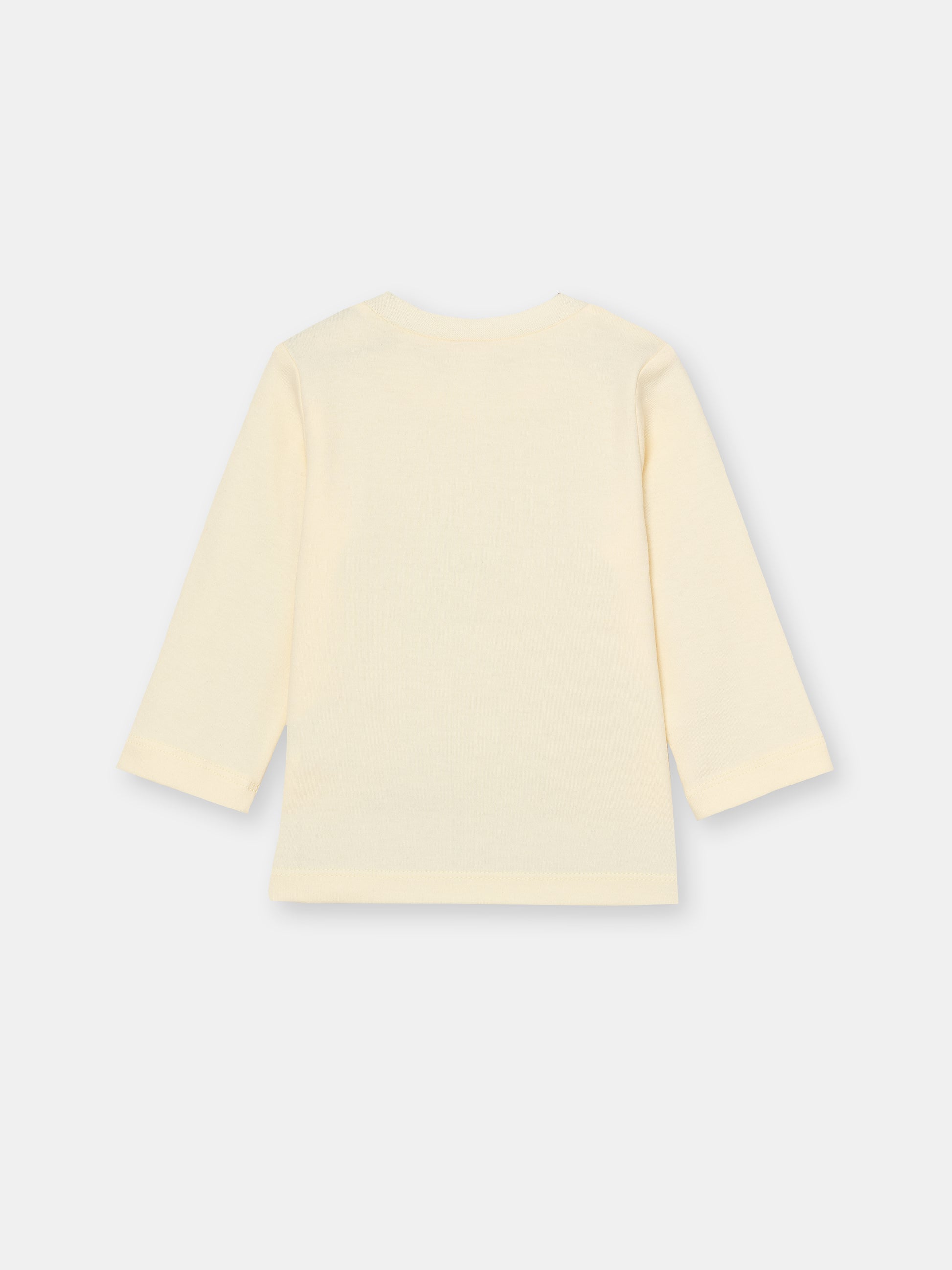 CWNB 62833-21-285 - Cherubino baby boys ecru long sleeve t-shirt with elefunto on bike print - back