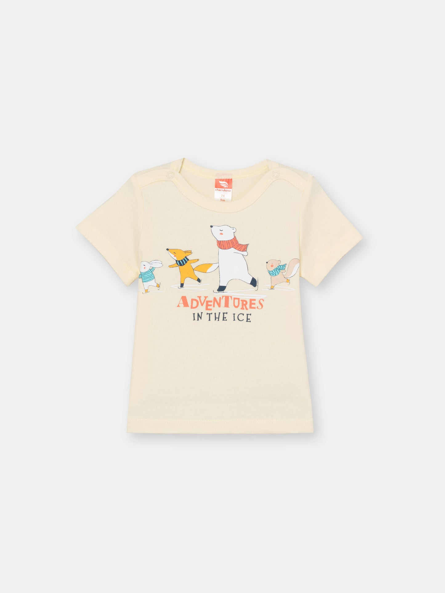 Baby Boys Ecru T-shirt with Ice Adventures Print
