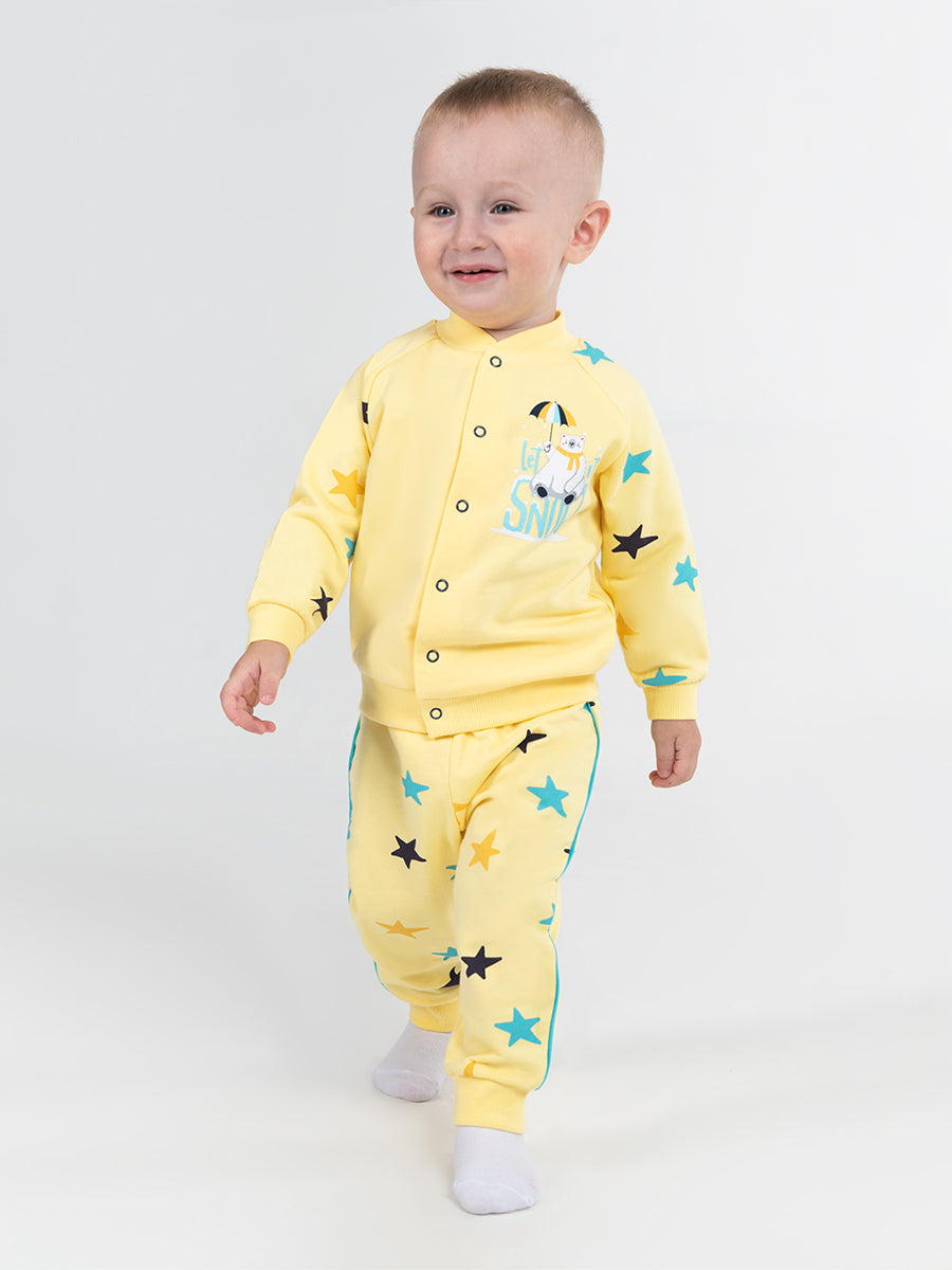 Newborn Baby Boys Yellow Pants with Stars Print
