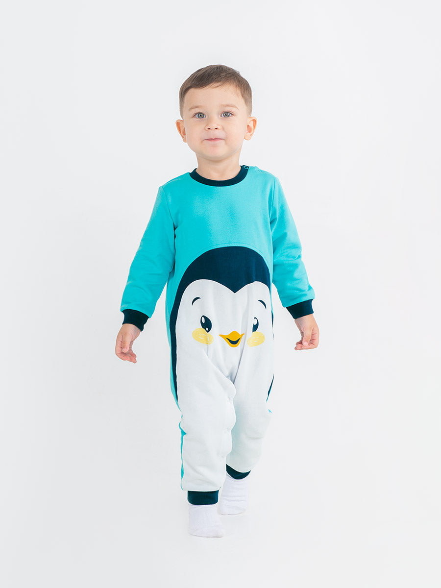 Newborn Baby Boys Atlantis Bodysuit with Penguin Print